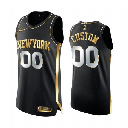 Dres New York Knicks Prilagođeni 2020-21 Crna Golden Edition Swingman